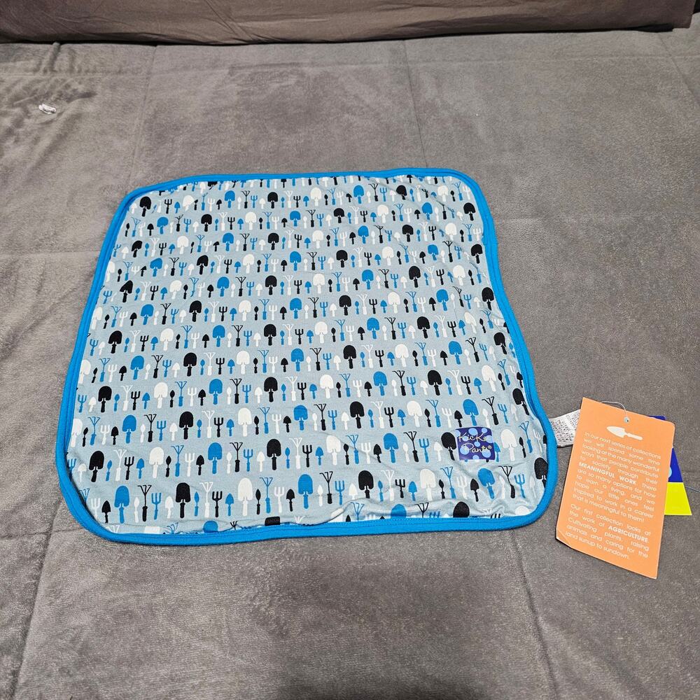 KicKee Pants Lovey Jade Garden Tools Print Blue NEW WITH TAG